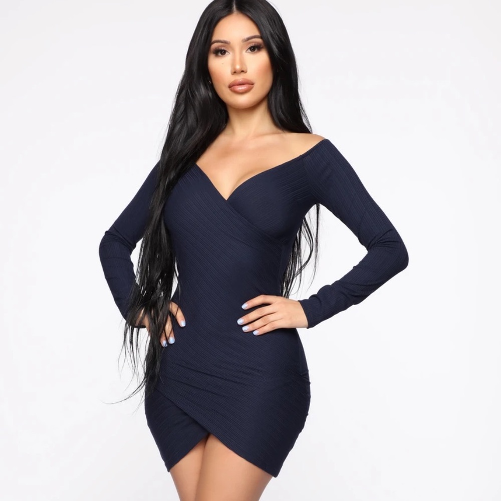 Navy long sleeve dress